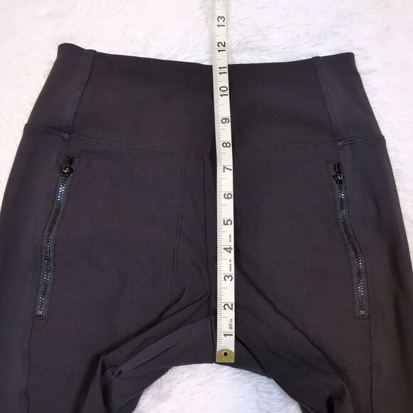 Athleta Headlands Hybrid Moto Tight Womens 4 Black Zip Pocket Zip Ankle Leggings - Picture 5 of 12